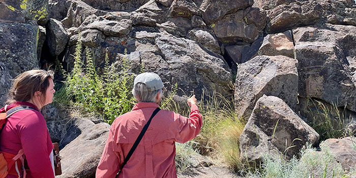 training site stewards at rock art site