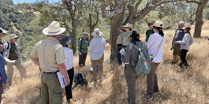 training in the field at Los Padres National Forest